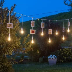 LOTTI - Guirlande guinguette stalactite 5m hauteur 70cm 8 douilles e27 cable blanc luxa 230v ip44 lotti