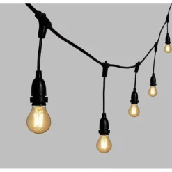 LOTTI - Guirlande guinguette stalactite 5m hauteur 30cm 8 douilles e27 cable noir luxa 230v ip44 lotti