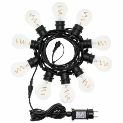 LOTTI - Guirlande guinguette vintage extérieur filament spirale blanc chaud basse tension 36v 5m 10 led extensible lotti