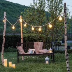 LOTTI - Guirlande guinguette câble blanc luxa 5m 8 douilles e27 prolongeable ip44 230v lotti