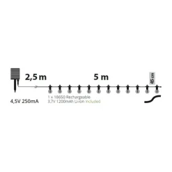 LOTTI - Guirlande guinguette solaire 5m 12 ampoules g40 e12 filament led blanc chaud lotti