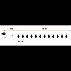 LOTTI - Guirlande lumineuse guinguette multicolore 10m 20 globes led pas cher lotti