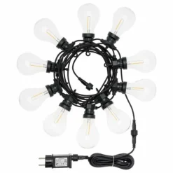 LOTTI - Guirlande lumineuse style guinguette 5m 10 ampoules poire led filament blanc chaud prolongeable 24v lotti