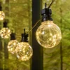 LOTTI - Guirlande style guinguette vintage 5m 10 globes g80 fil lumineux micro led blanc chaud 31v lotti