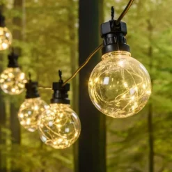 LOTTI - Guirlande style guinguette vintage 5m 10 globes g80 fil lumineux micro led blanc chaud 31v lotti