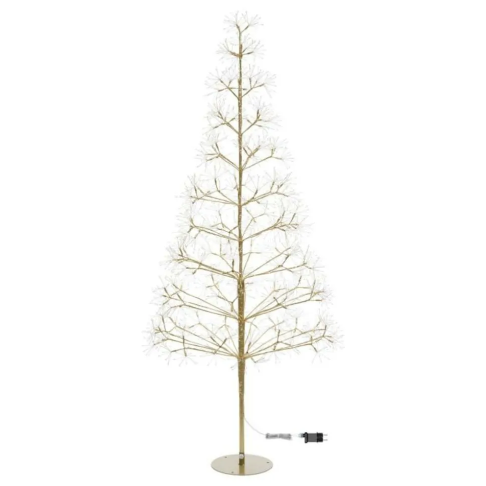 LOTTI - Sapin lumineux rich champagne h180cm 1800 microled flashled avec rameaux lotti