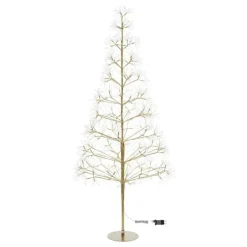 LOTTI - Sapin lumineux rich champagne h180cm 1800 microled flashled avec rameaux lotti