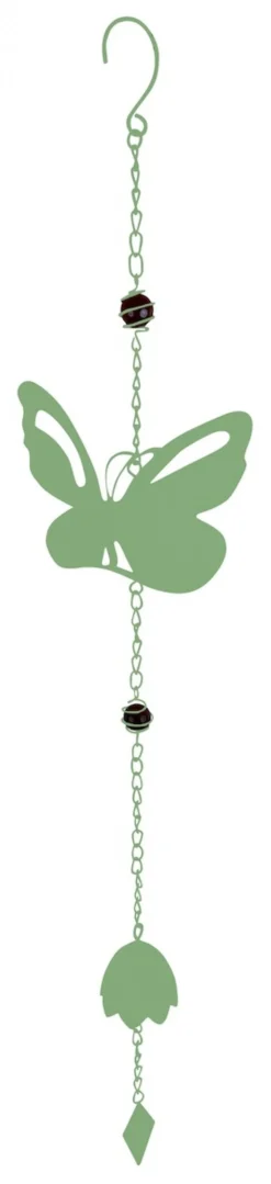LOUIS MOULIN - Carillon en forme papillon avec perles - vert pâle
