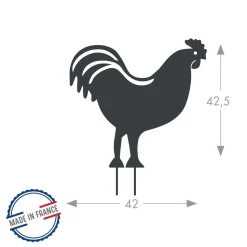 LOUIS MOULIN - Figurine à piquer coq - 42,5x42 cm - anthracite