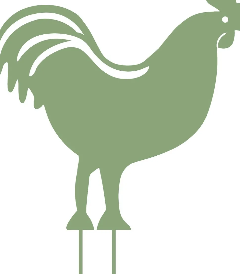 LOUIS MOULIN - Figurine à piquer coq - 42,5x42 cm - vert clair