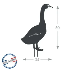 LOUIS MOULIN - Figurine à piquer oie - 50x34 cm - anthracite