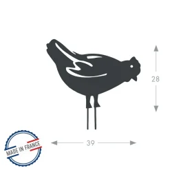 LOUIS MOULIN - Figurine à piquer poule - 28x39 cm - anthracite