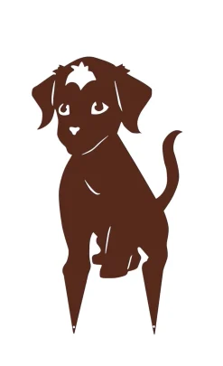 LOUIS MOULIN - Figurine à piquer en forme de chiot - 20x36,5cm - fer vieilli