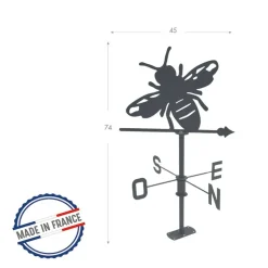 LOUIS MOULIN - Girouette abeille - 45x74 cm - anthracite