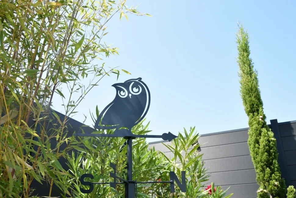 LOUIS MOULIN - Girouette hibou - 45x72,5 cm - anthracite