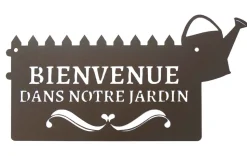 LOUIS MOULIN - Pancarte décorative en métal "bienvenue" - 31x16,5cm - fer vieilli