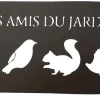 LOUIS MOULIN - Pancarte décorative en métal "les amis du jardin" - 25,5x12,5cm - fer vieilli