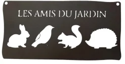 LOUIS MOULIN - Pancarte décorative en métal "les amis du jardin" - 25,5x12,5cm - fer vieilli