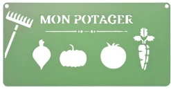 LOUIS MOULIN - Pancarte décorative en métal "mon potager" - 25x12,5cm - vert pâle