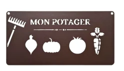 LOUIS MOULIN - Pancarte décorative en métal "mon potager - 25x12,5cm - fer vieilli