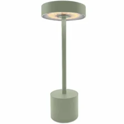 LUMISKY - Lampe de table sans fil touch led roby vert olive aluminium h30cm