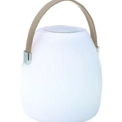 LUMISKY - Lampe enceinte bluetooth sans fil - - mini may play - h23 cm - led blanc et multicolore dimmable