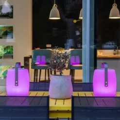 LUMISKY - Lampe enceinte bluetooth sans fil - - lucy play - h31 cm - led blanc et multicolore dimmable