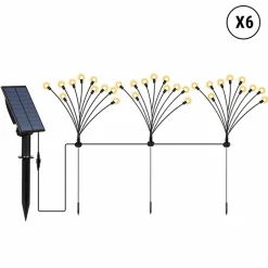 LUMISKY - Lot de 18 torches solaires 180 boules lyra noir plastique h70cm