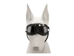 Lunettes de soleil pour animaux mcboson, monture noire, verres gris