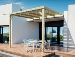 MADERLAND - Pergola adossée en bois montpellier 500 x 400 cm