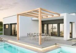 MADERLAND - Pergola en bois adossée - modèle burgos - 600 x 400 cm