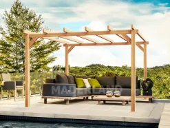 MADERLAND - Pergola en bois autoportante - modèle linares - 600 x 300 cm