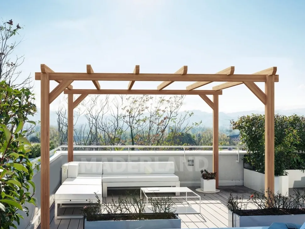 MADERLAND - Pergola en bois autoportante - modèle sitges - 600 x 400 cm