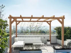 MADERLAND - Pergola en bois autoportante - modèle sitges - 400 x 400 cm