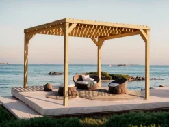 MADERLAND - Pergola en bois toulouse avec toit semi-ouvert 500 x 400 cm-