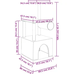 MAISON EXCLUSIVE - Arbre à chat avec griffoirs en sisal crème 109,5 cm