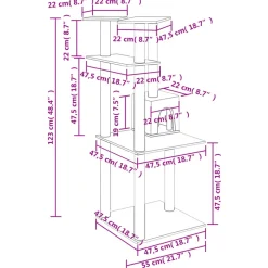 MAISON EXCLUSIVE - Arbre à chat avec griffoirs en sisal crème 123 cm
