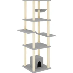 MAISON EXCLUSIVE - Arbre à chat avec griffoirs en sisal gris clair 154 cm