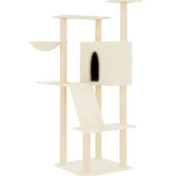 MAISON EXCLUSIVE - Arbre à chat avec griffoirs en sisal crème 143 cm