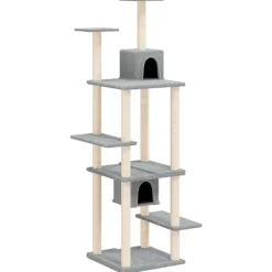 MAISON EXCLUSIVE - Arbre à chat avec griffoirs en sisal gris clair 176 cm