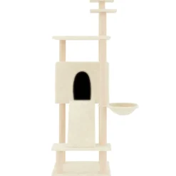 MAISON EXCLUSIVE - Arbre à chat avec griffoirs en sisal crème 153 cm