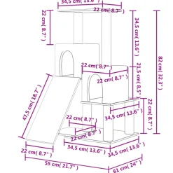 MAISON EXCLUSIVE - Arbre à chat avec griffoirs en sisal crème 82 cm