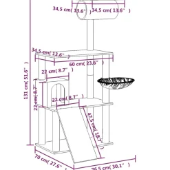 MAISON EXCLUSIVE - Arbre à chat avec griffoirs en sisal crème 131 cm