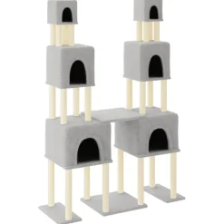 MAISON EXCLUSIVE - Arbre à chat avec griffoirs en sisal gris clair 199 cm