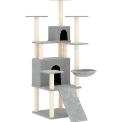 MAISON EXCLUSIVE - Arbre à chat avec griffoirs en sisal gris clair 154 cm