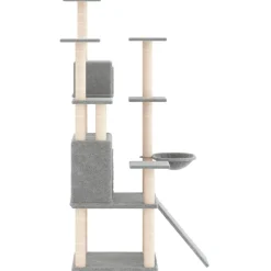 MAISON EXCLUSIVE - Arbre à chat avec griffoirs en sisal gris clair 154 cm