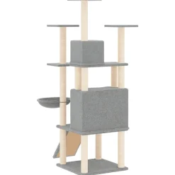 MAISON EXCLUSIVE - Arbre à chat avec griffoirs en sisal gris clair 154 cm