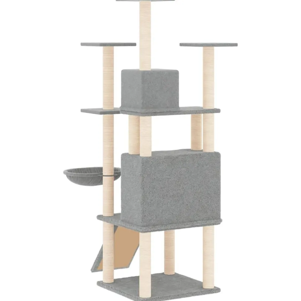 MAISON EXCLUSIVE - Arbre à chat avec griffoirs en sisal gris clair 154 cm