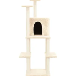 MAISON EXCLUSIVE - Arbre à chat avec griffoirs en sisal crème 144,5 cm