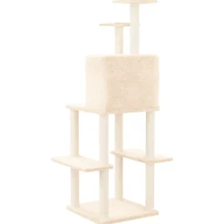 MAISON EXCLUSIVE - Arbre à chat avec griffoirs en sisal crème 144,5 cm